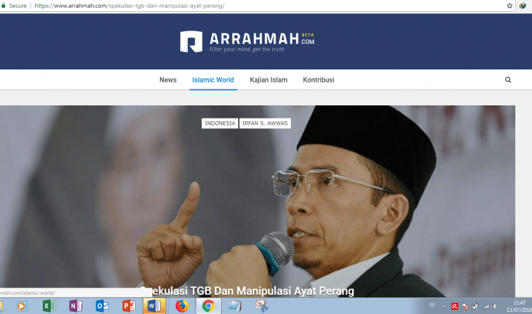 Tuan Guru Bajang dan Akal Sehat: Propaganda Arrahmah.com dan Media Sejenis Terhadapnya
