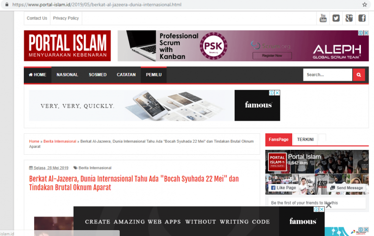 Framing Portal-islam.id & Sejenisnya di 22 Mei: Glorifikasi Syahid & Tendensius