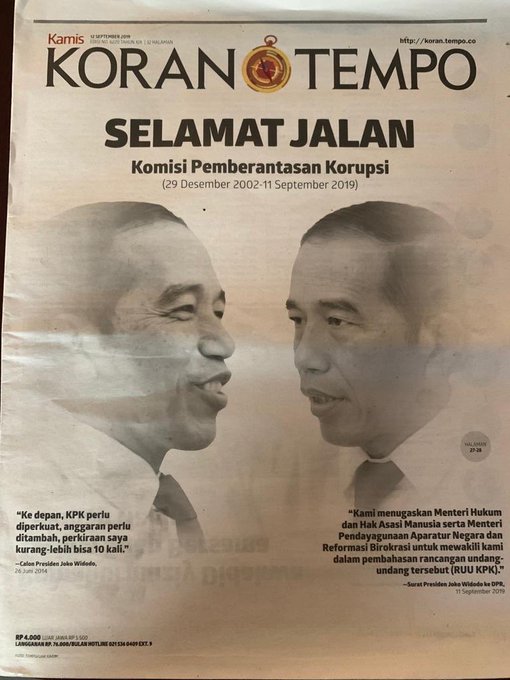 Gus Dur Merancang KPK, Jokowi Mematikannya?
