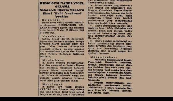 Teks Asli Resolusi Jihad 1945, Cikal Bakal Hari Santri Nasional 22 Oktober